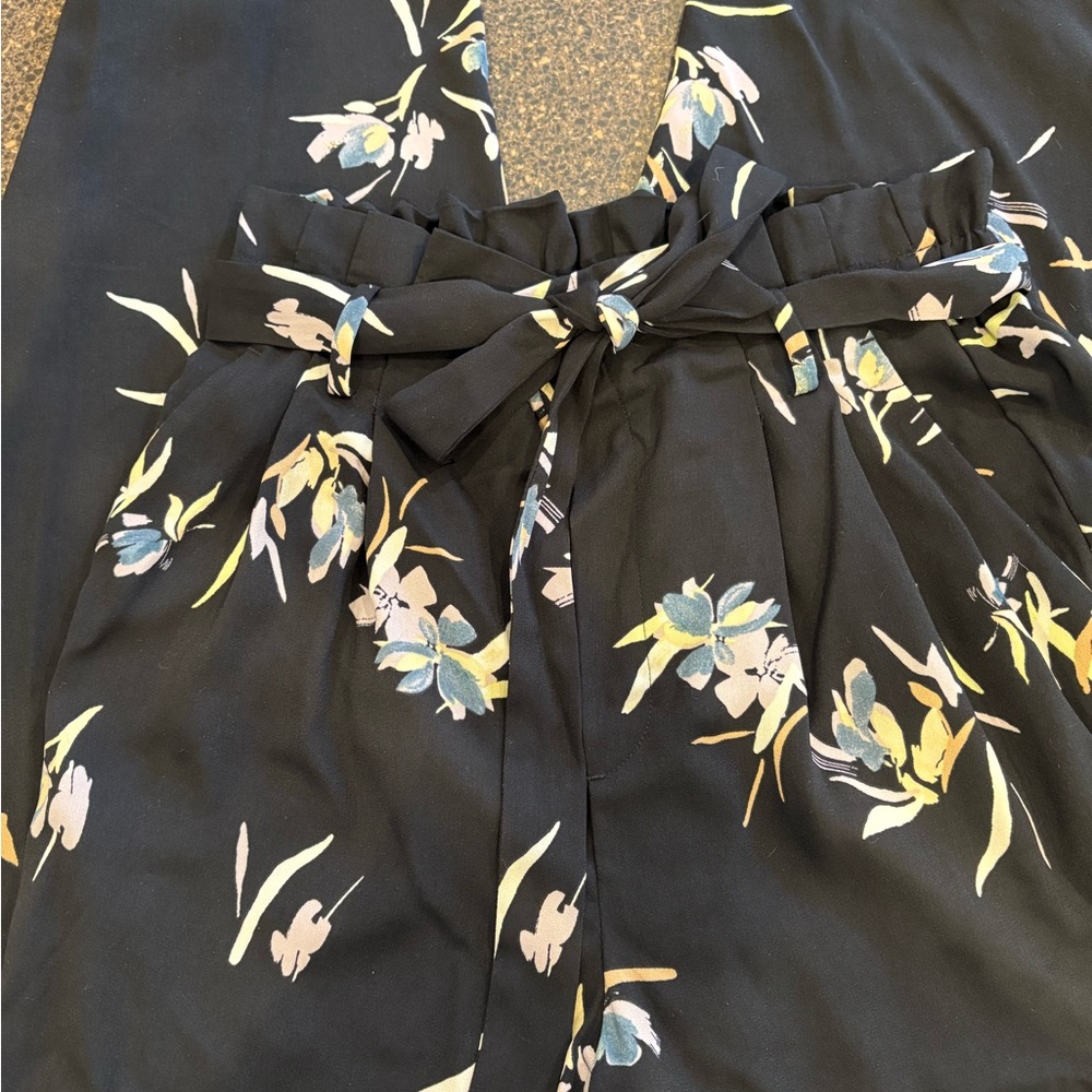 Floral Black dress pants